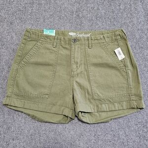 NWT Old Navy Boyfriend Into The Woods Safari Mid Rise Shorts 8 Womens 3.5" Insm